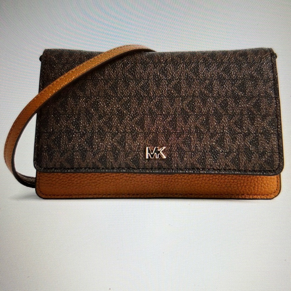 Brand New Michael Kors Mott Phone Crossbody Brown/Acorn